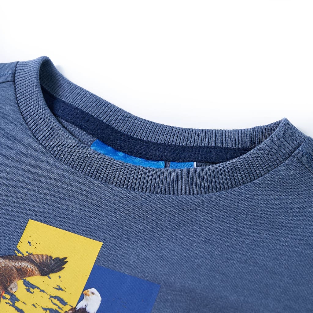 Thumbnail - vidaXL Kinder-Langarmshirt Blau Melange 140