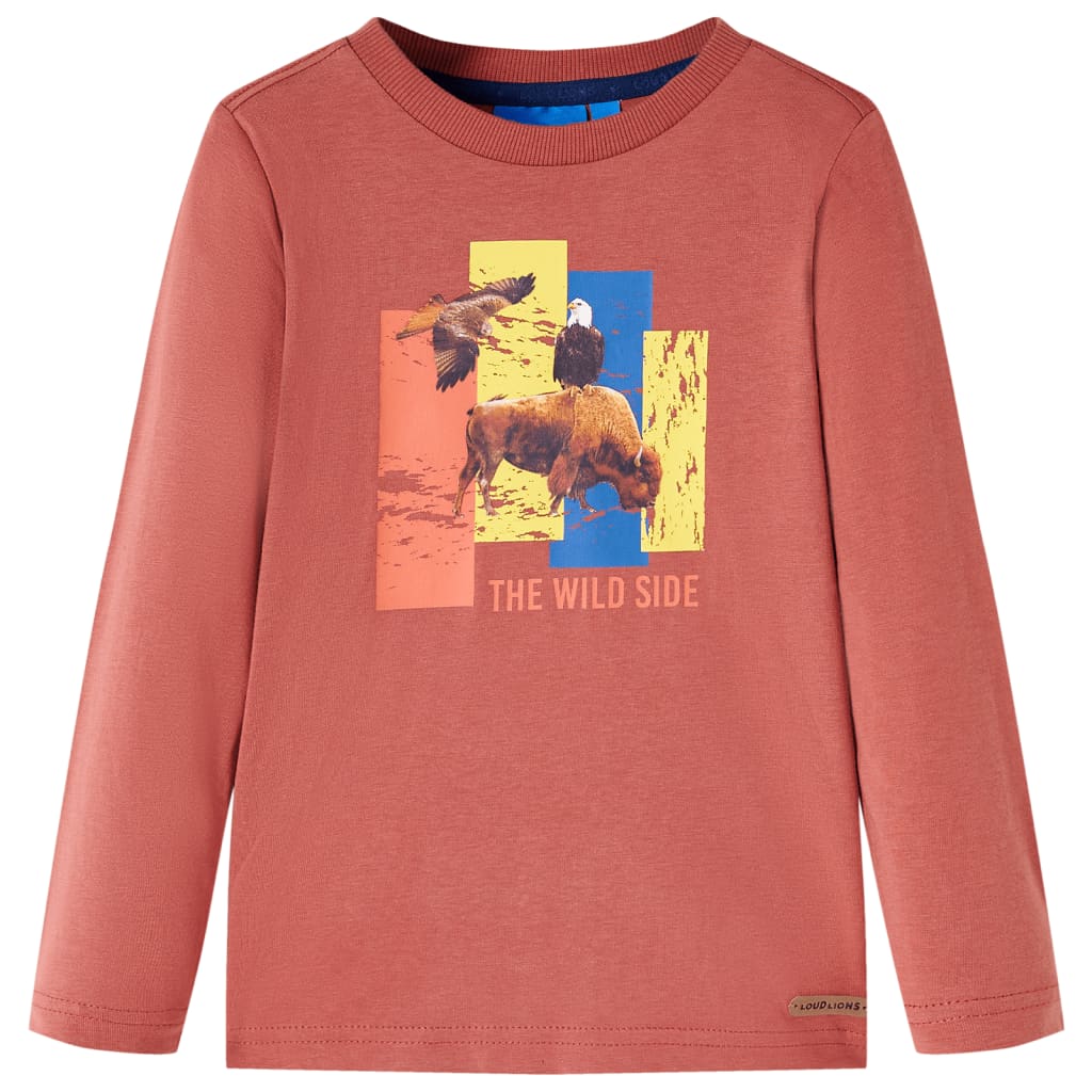 Tricou de copii cu mâneci lungi, henna, 92