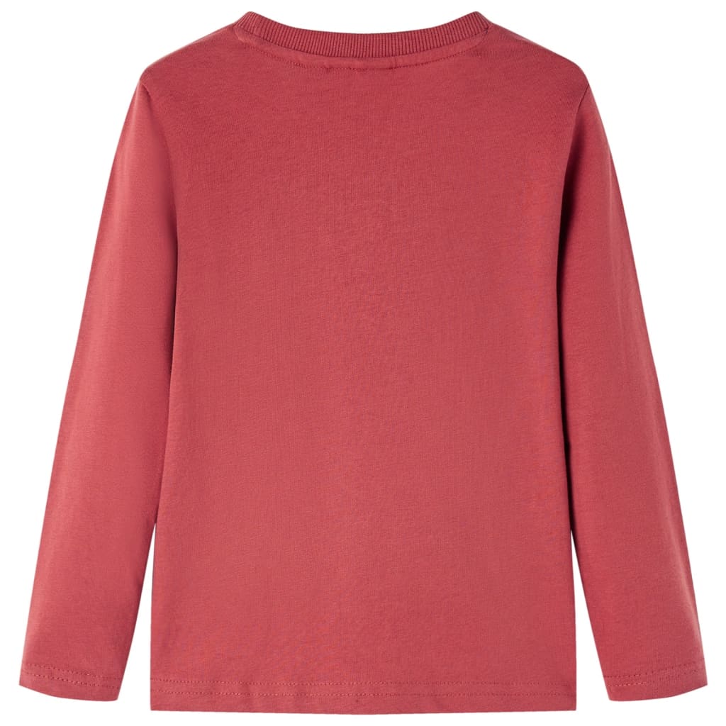 vidaXL Kindershirt met lange mouwen 140 roodbruin afbeelding
