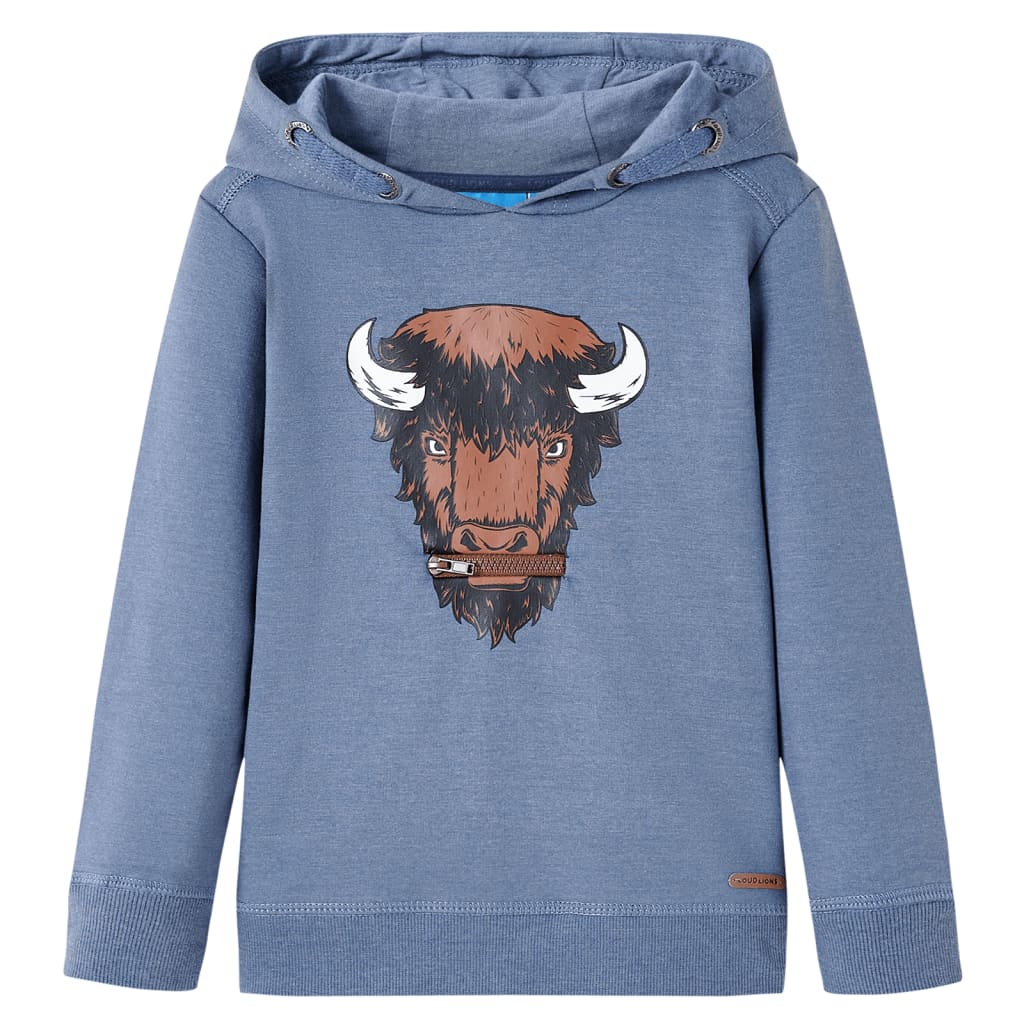 vidaXL Kinder-Kapuzenpullover Blau Melange 92