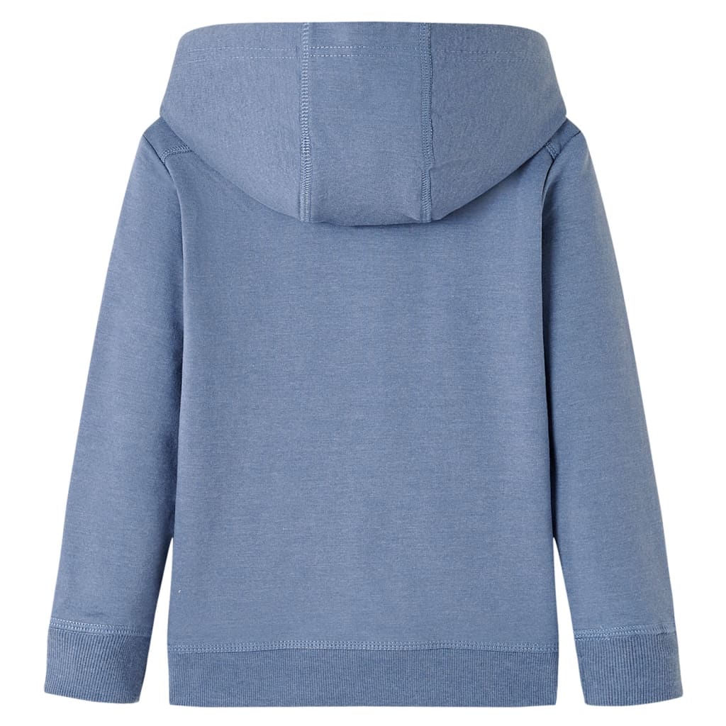 vidaXL Kindertrui met capuchon 104 gemêleerd blauw afbeelding