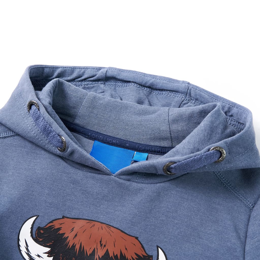 Thumbnail - vidaXL Kinder-Kapuzenpullover Blau Melange 116