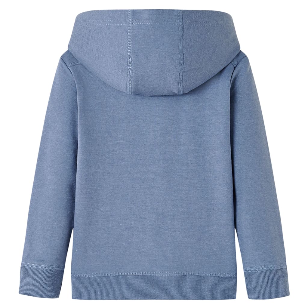 vidaXL Kindertrui met capuchon 128 gemêleerd blauw afbeelding