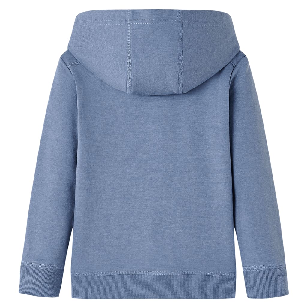 vidaXL Kindertrui met capuchon 140 gemêleerd blauw afbeelding
