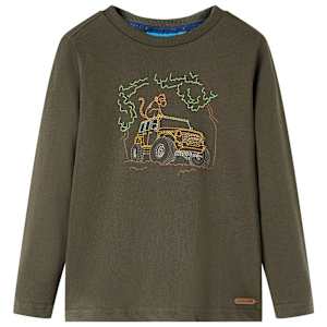 Pikkade varrukatega lastes&auml;rk, khaki, 92