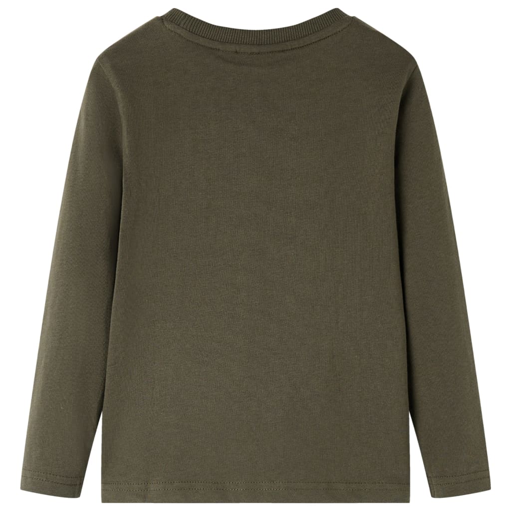 vidaXL Kindershirt met lange mouwen 92 kakikleurig afbeelding