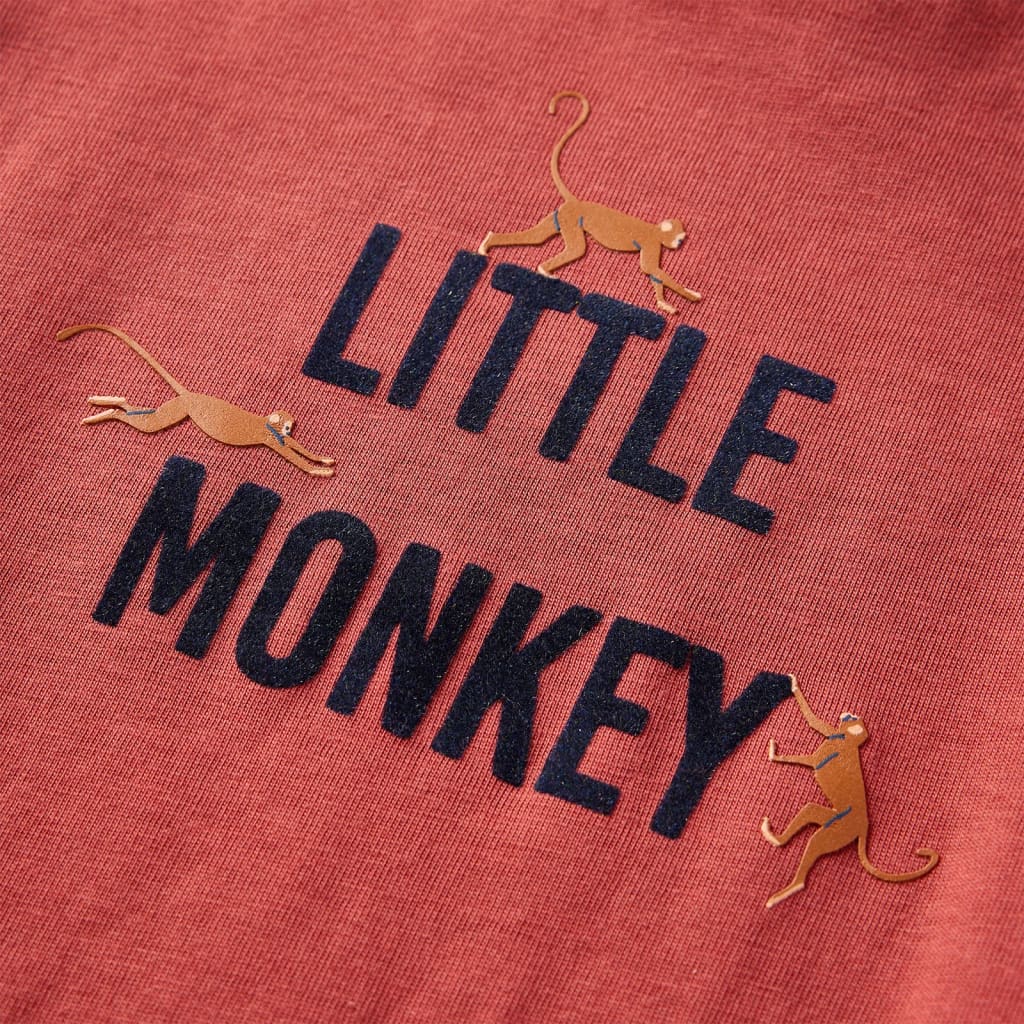 Koszulka dziecięca z długimi rękawami, w małpki, palona czerwień, 104