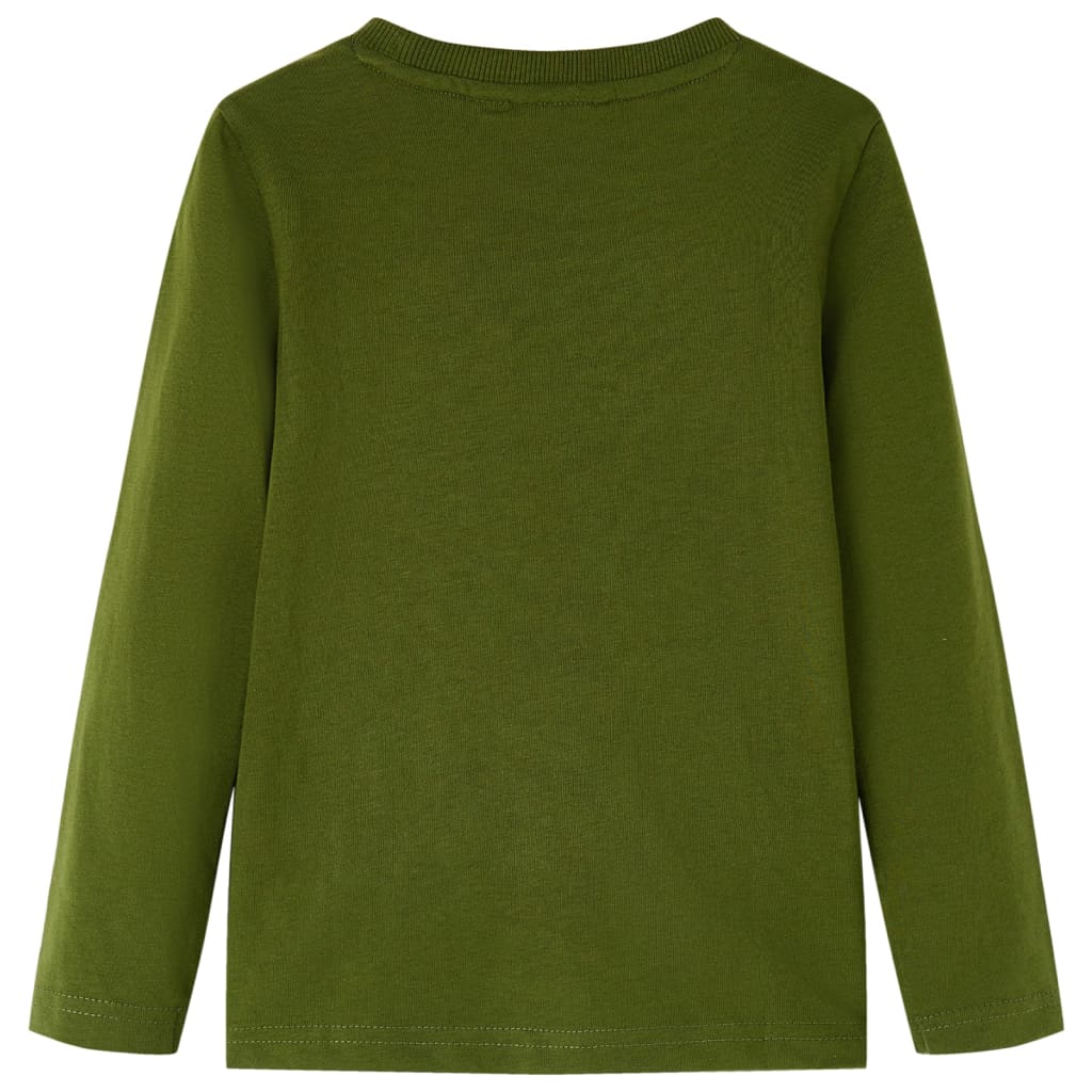 vidaXL Kindershirt met lange mouwen 92 donkerkakikleurig afbeelding