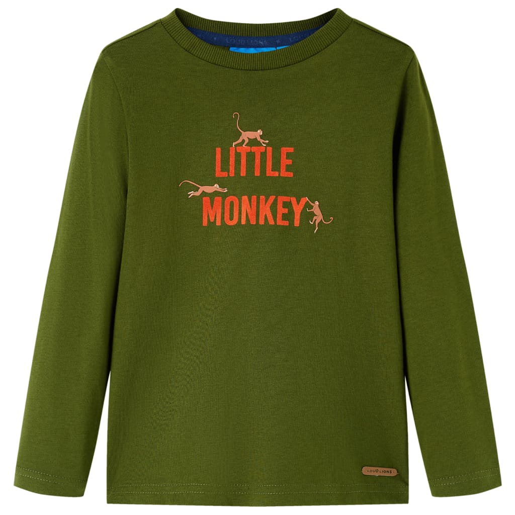 vidaXL Kinder-Langarmshirt Dunkles Khaki 104