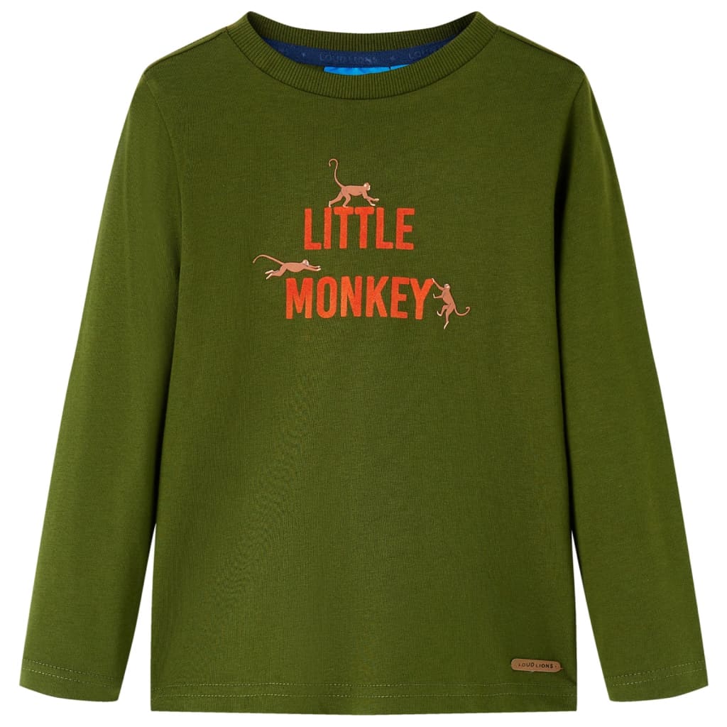 vidaXL Kinder-Langarmshirt Dunkles Khaki 116