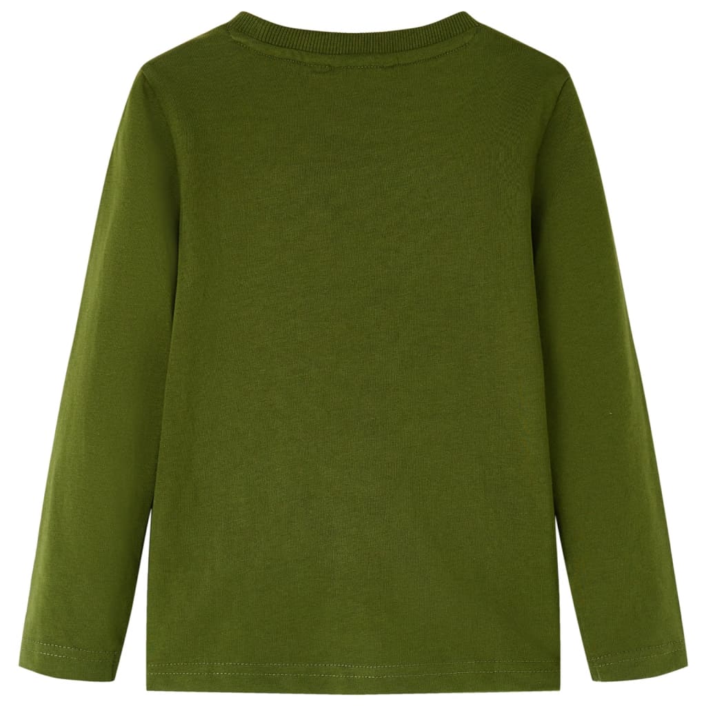 vidaXL Kindershirt met lange mouwen 128 donkerkakikleurig afbeelding