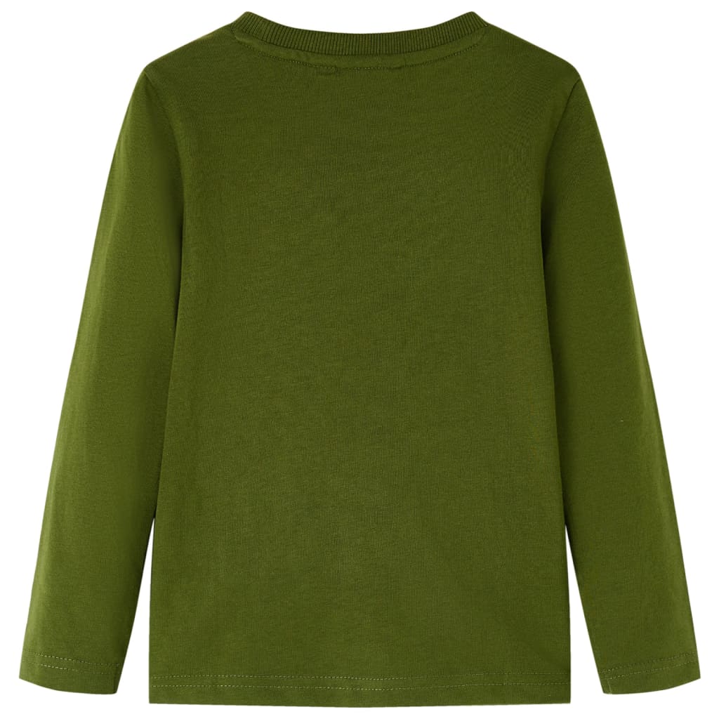 vidaXL Kindershirt met lange mouwen 140 donkerkakikleurig afbeelding