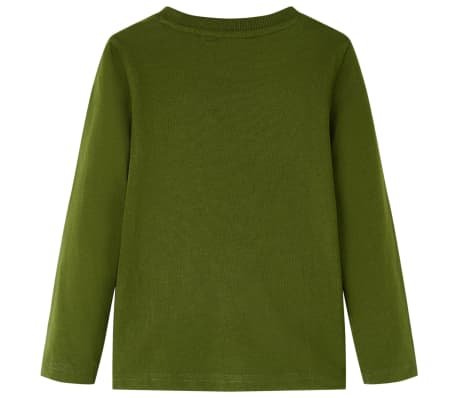 T-shirt enfants &agrave; manches longues kaki fonc&eacute; 140