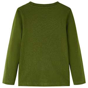 T-shirt enfants &agrave; manches longues kaki fonc&eacute; 140