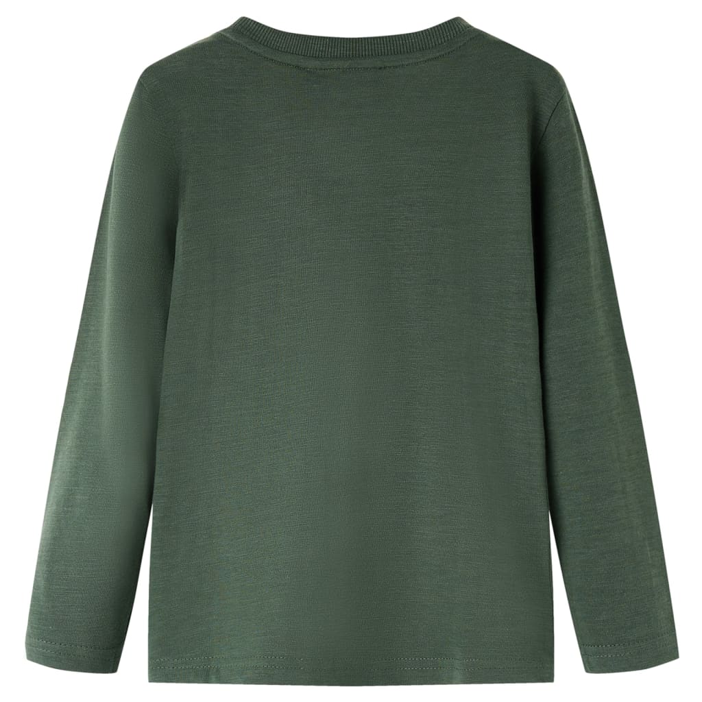 vidaXL Kindershirt met lange mouwen 92 donkergroen afbeelding