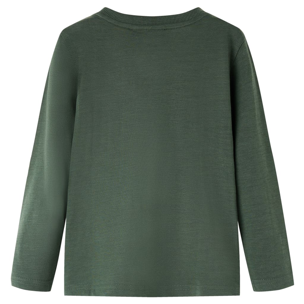 vidaXL Kindershirt met lange mouwen 116 donkergroen afbeelding