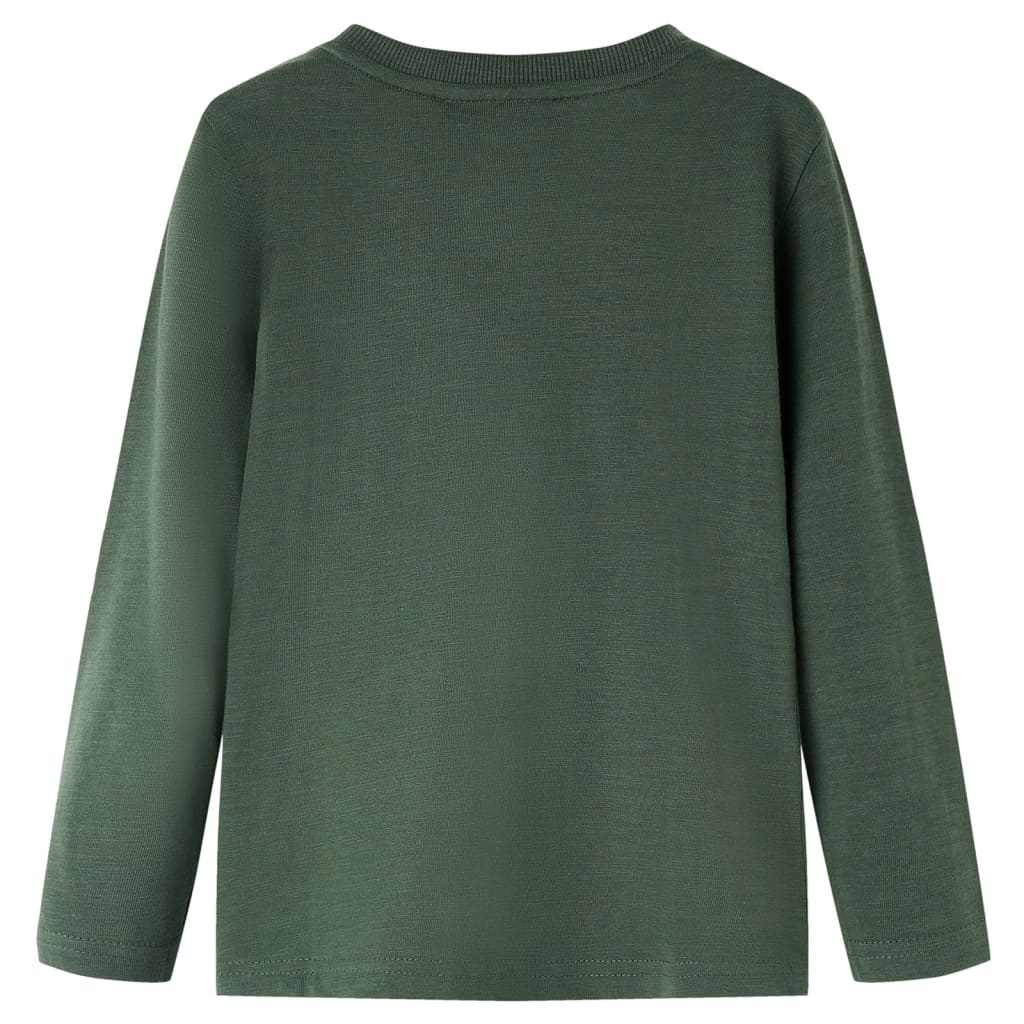 vidaXL Kindershirt met lange mouwen 128 donkergroen afbeelding