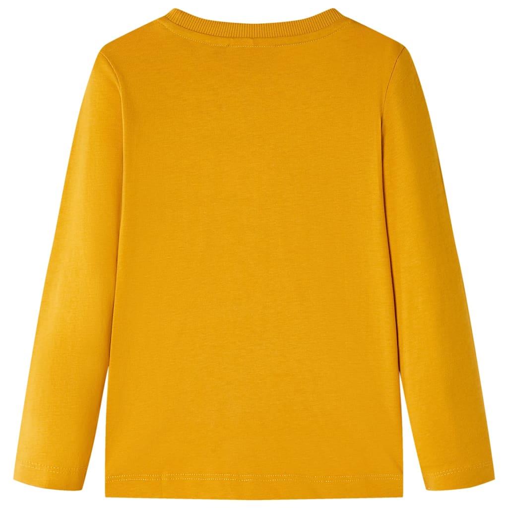 vidaXL Kindershirt met lange mouwen 92 okerkleurig afbeelding