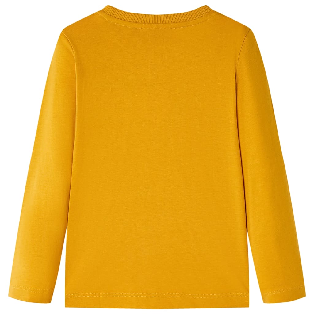 vidaXL Kindershirt met lange mouwen 104 okerkleurig afbeelding