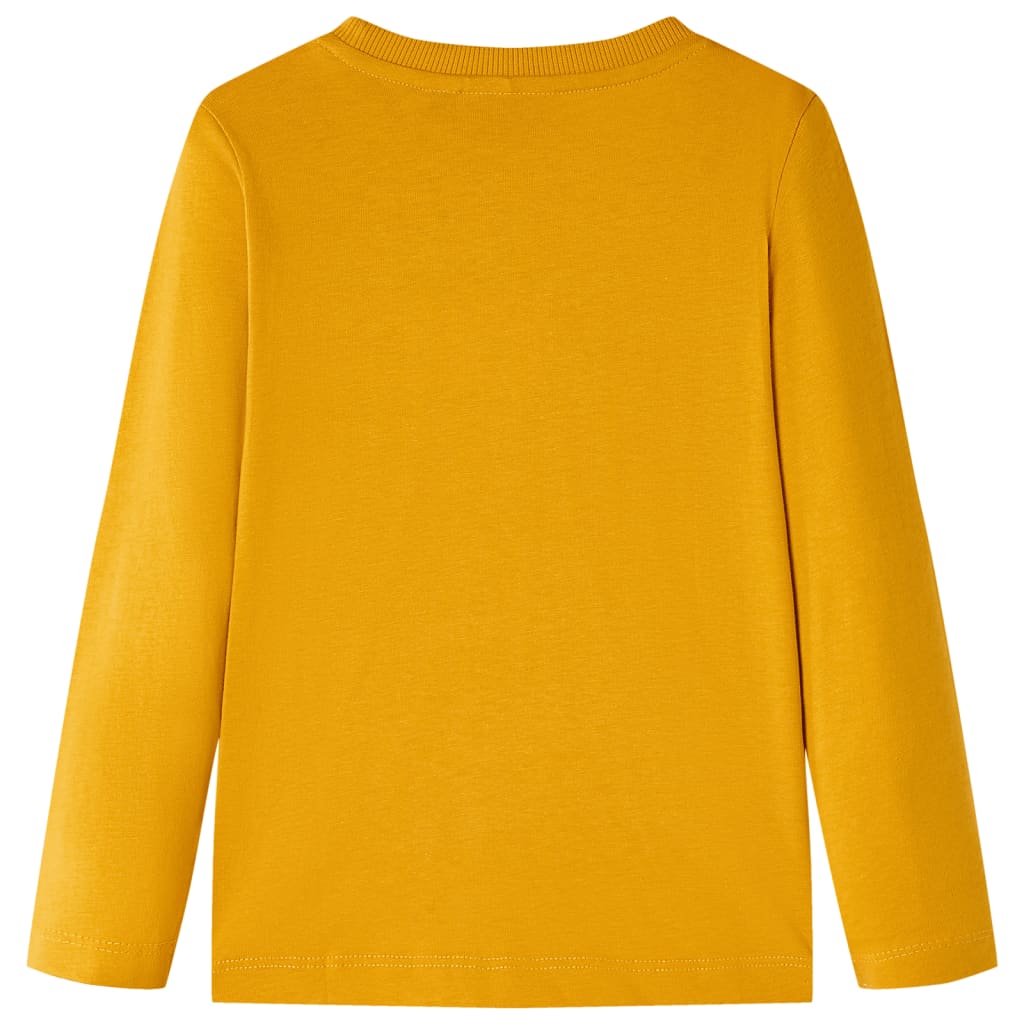vidaXL Kindershirt met lange mouwen 140 okerkleurig afbeelding