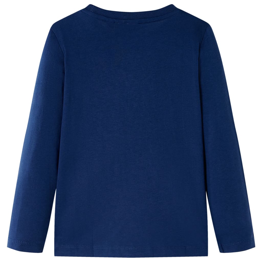 vidaXL Kindershirt met lange mouwen 128 marineblauw afbeelding
