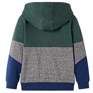 Hanorac pentru copii cu glugă și fermoar, verde &icirc;nchis, 104