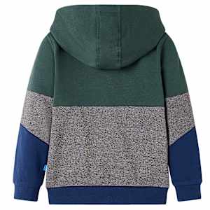 Dětsk&aacute; mikina s kapuc&iacute; na zip tmavě zelen&aacute; 128