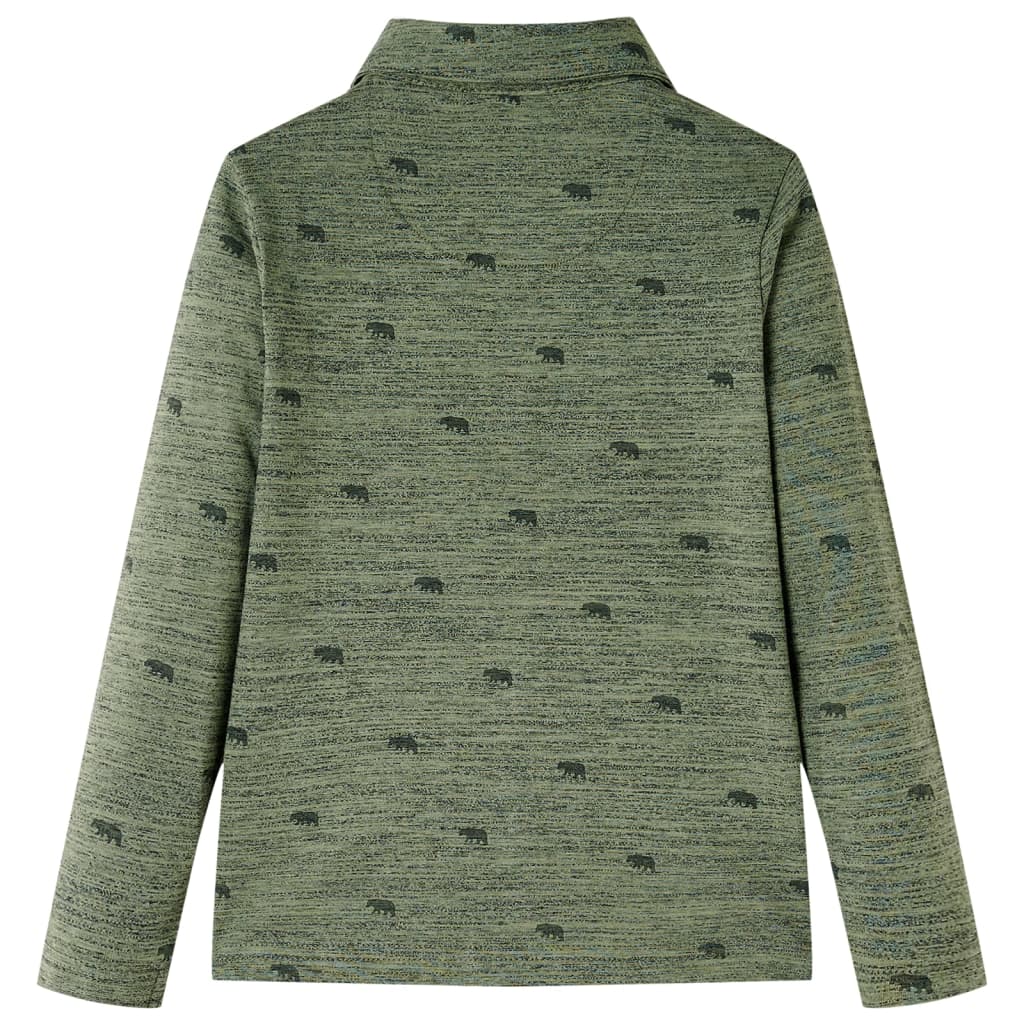 vidaXL Kindershirt 128 gemêleerd kakikleurig afbeelding