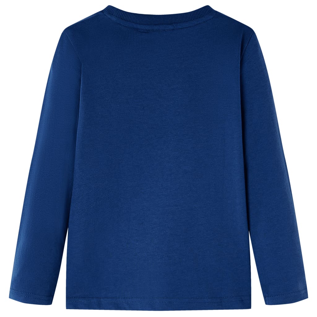 vidaXL Tricou pentru copii cu mâneci lungi, bleumarin, 128