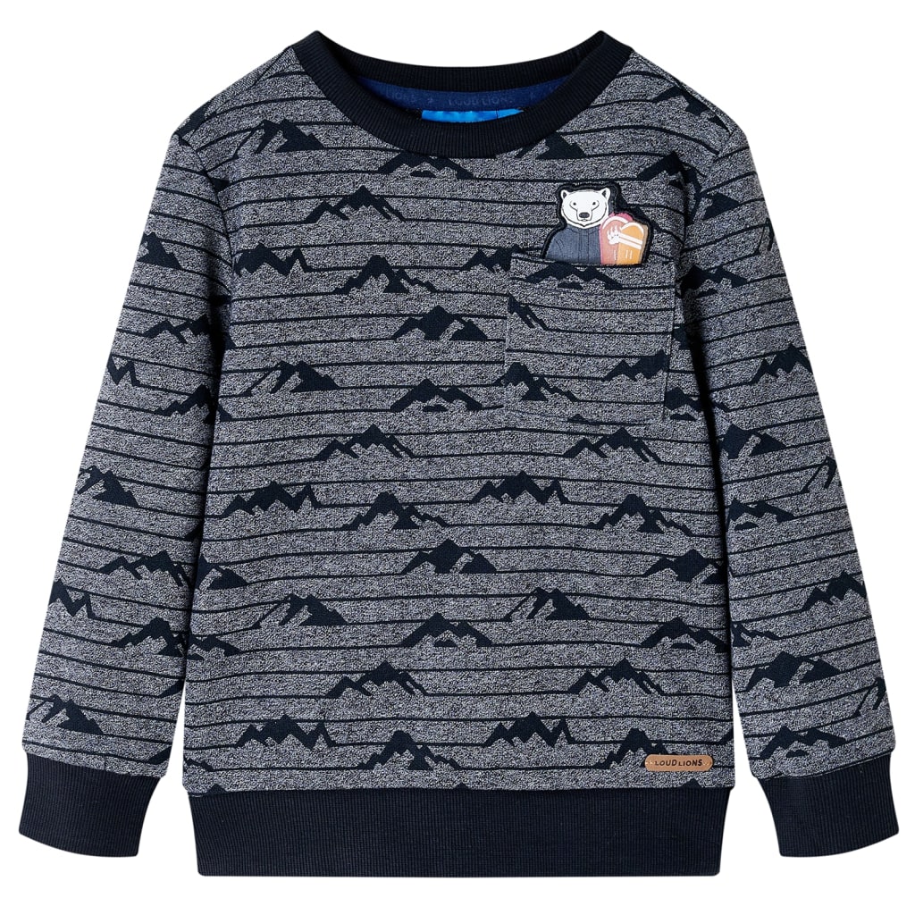 Sweatshirt pour enfants imprimé colline bleu marine mélange 128
