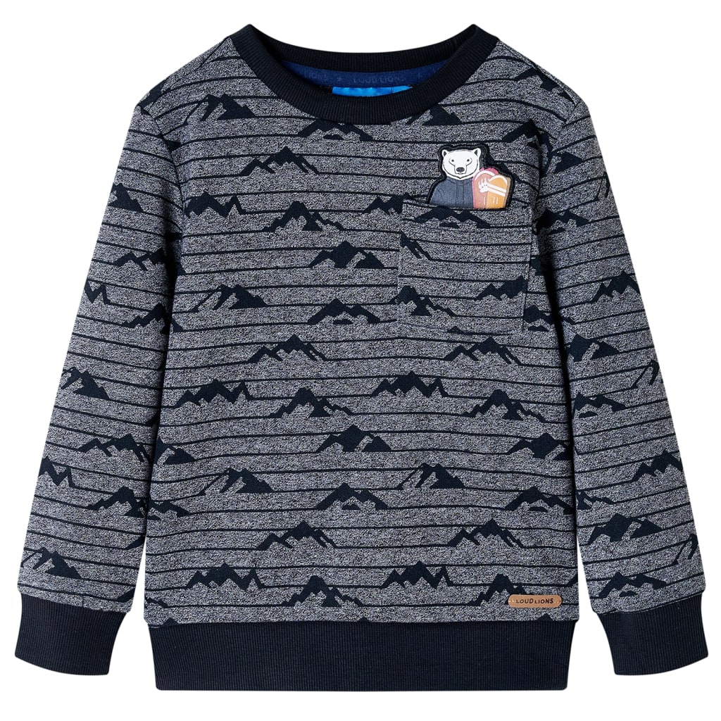 vidaXL Kinder-Sweatshirt Marineblau Melange 128