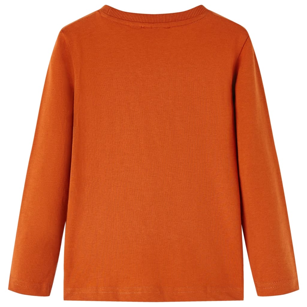 vidaXL Kindershirt met lange mouwen 92 lichtroestkleurig afbeelding