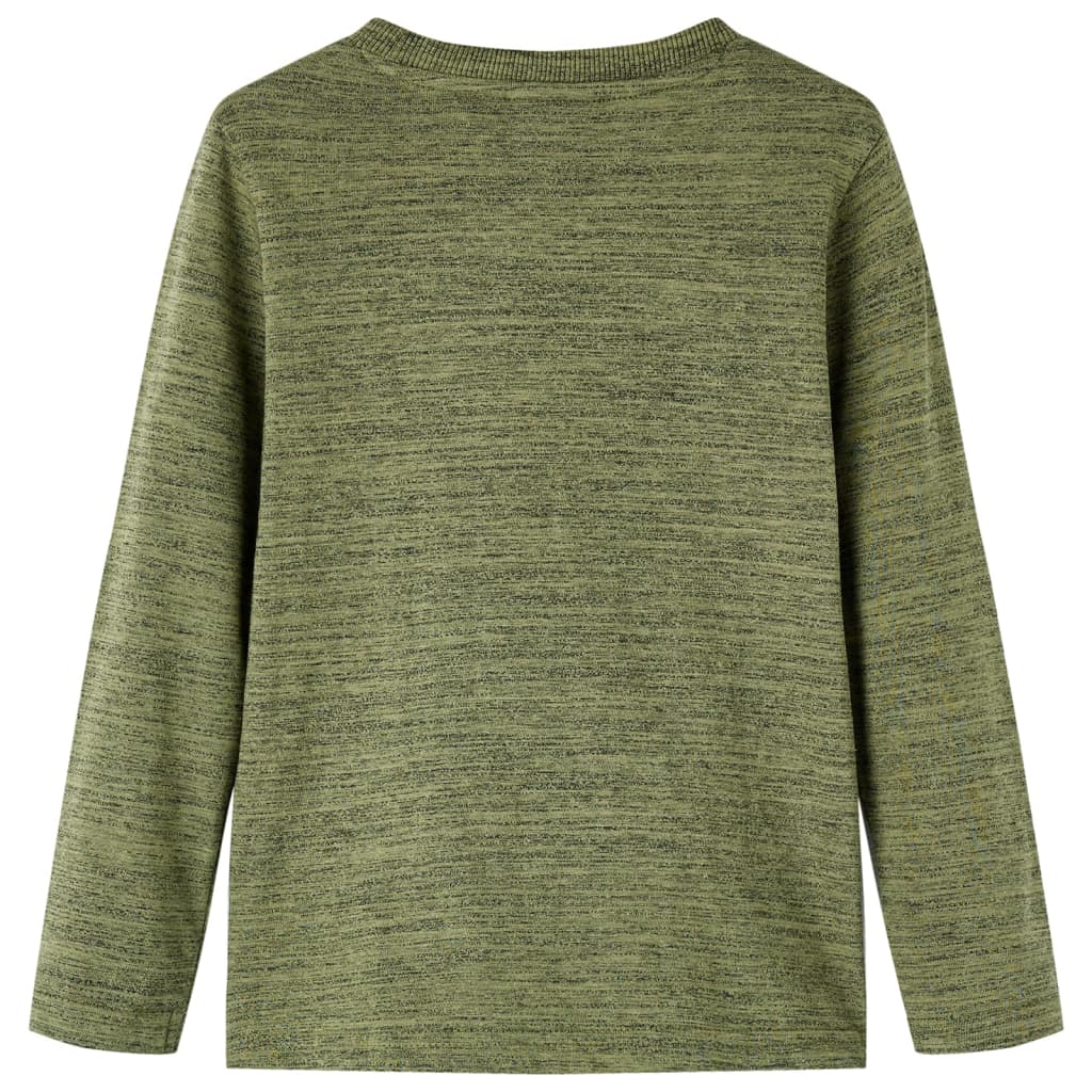 vidaXL Kindershirt met lange mouwen 92 gemêleerd kakikleurig afbeelding