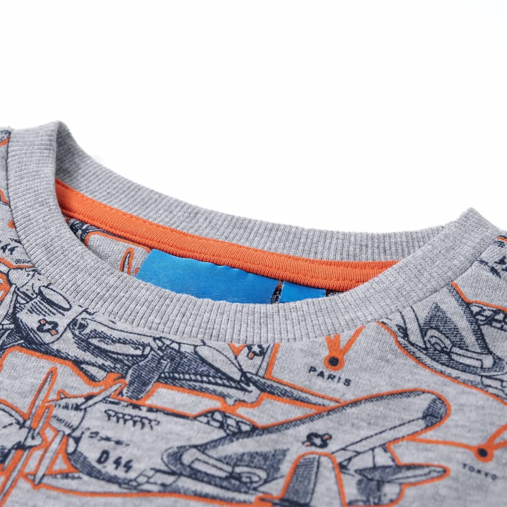 Thumbnail - vidaXL Kinder-Sweatshirt Grau Melange 128