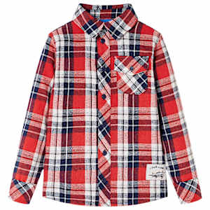 Otroška karirasta srajca rdeča in mornarsko modra 104