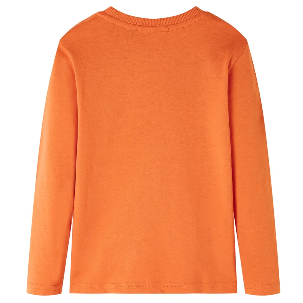 vidaXL Kindershirt met lange mouwen 116 donkeroranje afbeelding