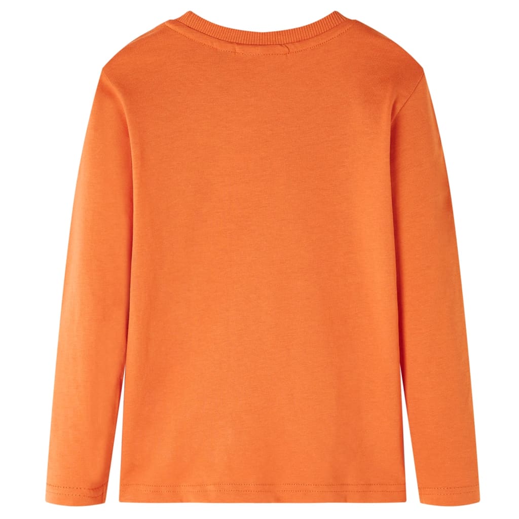 vidaXL Kindershirt met lange mouwen 128 donkeroranje afbeelding