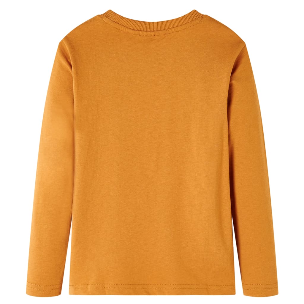vidaXL Kindershirt met lange mouwen 104 donkerokerkleurig afbeelding