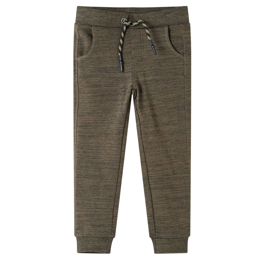 Pantaloni de trening pentru copii, kaki închis melanj, 104