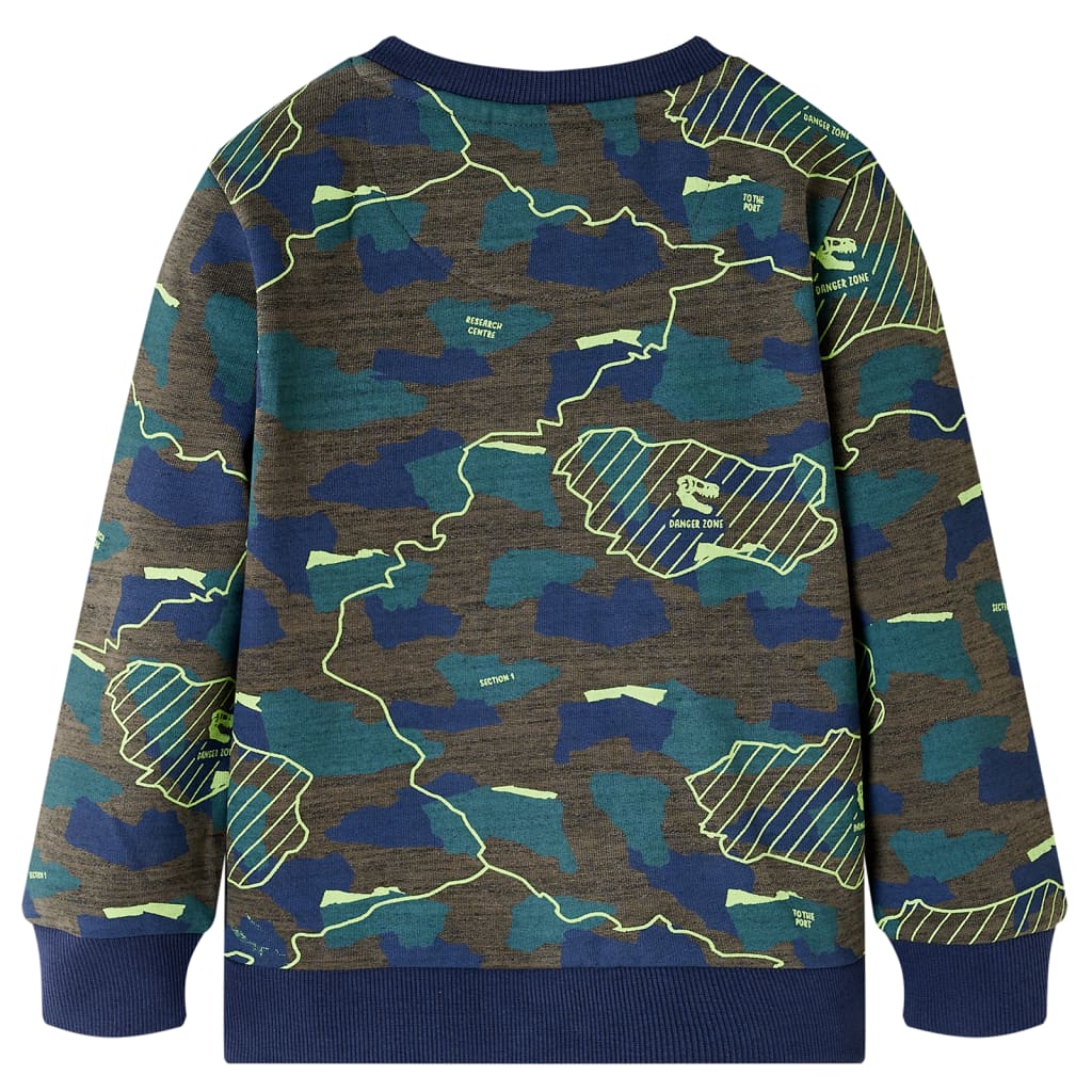 vidaXL Kindershirt 92 gemêleerd donkerkakikleurig afbeelding