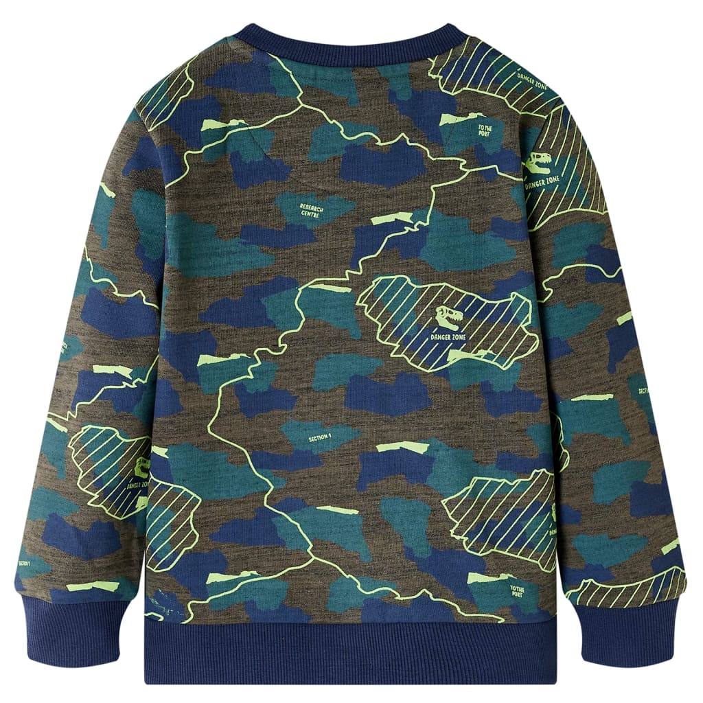 vidaXL Kindershirt 104 gemêleerd donkerkakikleurig afbeelding