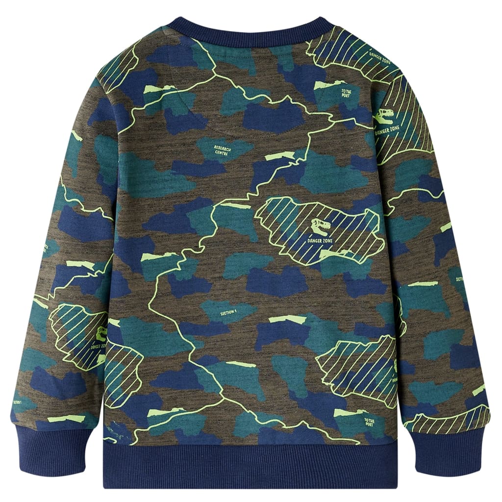 vidaXL Kindershirt 116 gemêleerd donkerkakikleurig afbeelding