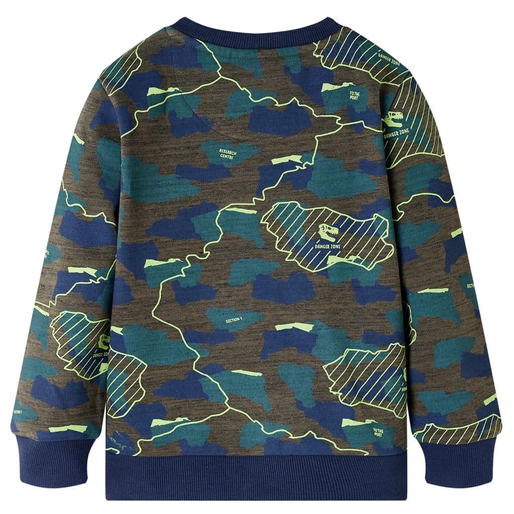 vidaXL Kindershirt 140 gemêleerd donkerkakikleurig afbeelding