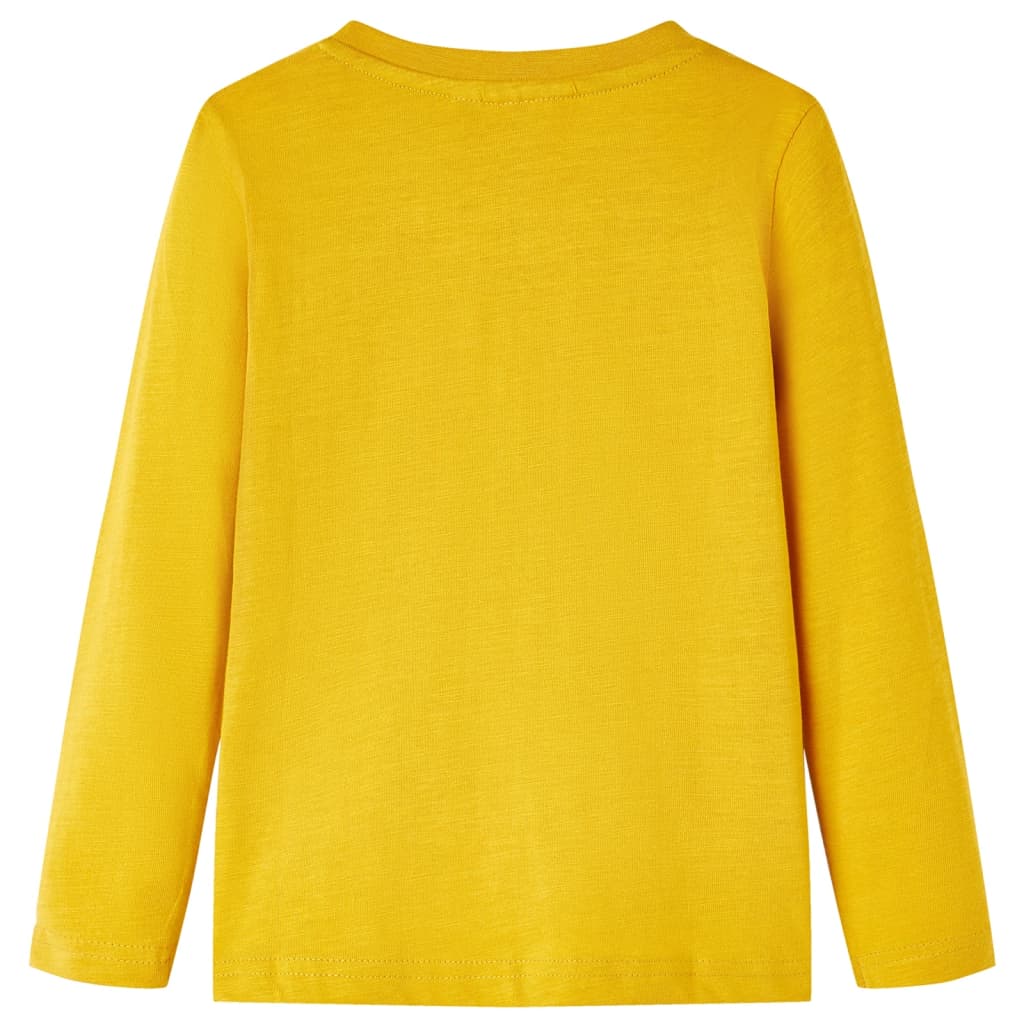 vidaXL Kindershirt met lange mouwen 104 okerkleurig afbeelding