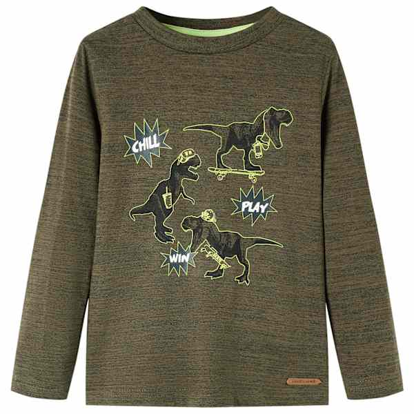 vidaXL Pikkade varrukatega lastes&auml;rk, tume khaki, 92