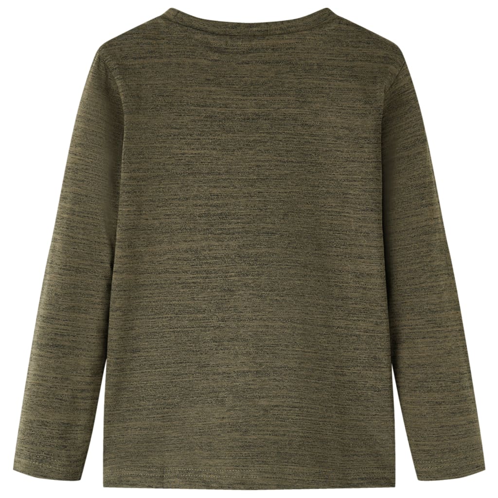 vidaXL Kindershirt met lange mouwen 92 gemêleerd kakikleurig afbeelding