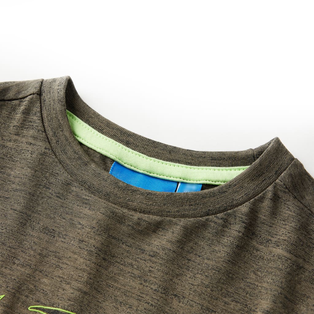 Thumbnail - vidaXL Kinder-Langarmshirt Dunkles Khaki Melange 92