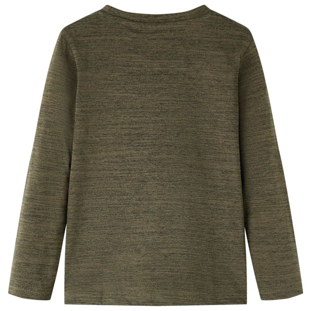vidaXL Kindershirt met lange mouwen 128 gemêleerd kakikleurig afbeelding