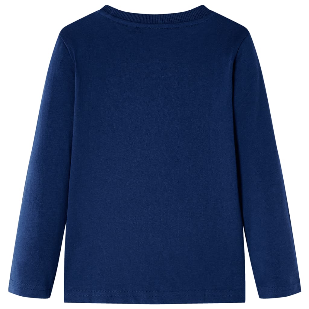 vidaXL Kindershirt met lange mouwen 128 marineblauw afbeelding