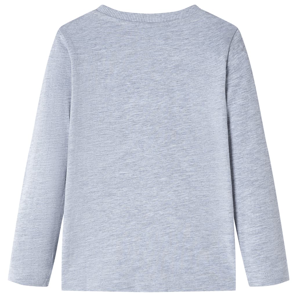 vidaXL Kindershirt met lange mouwen 92 gemêleerd grijs afbeelding